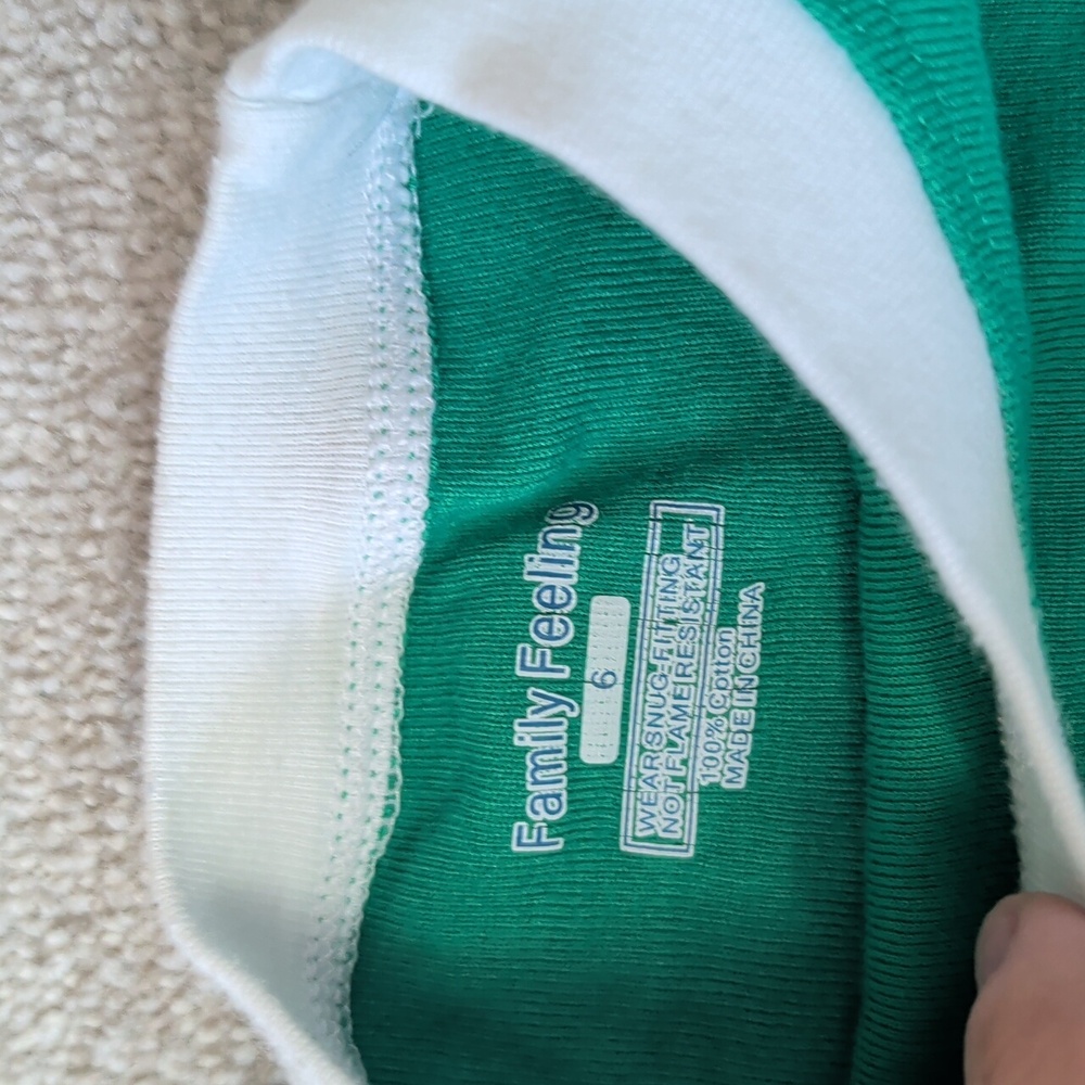 Green Striped Kids Pajamas - Picture 3 of 7